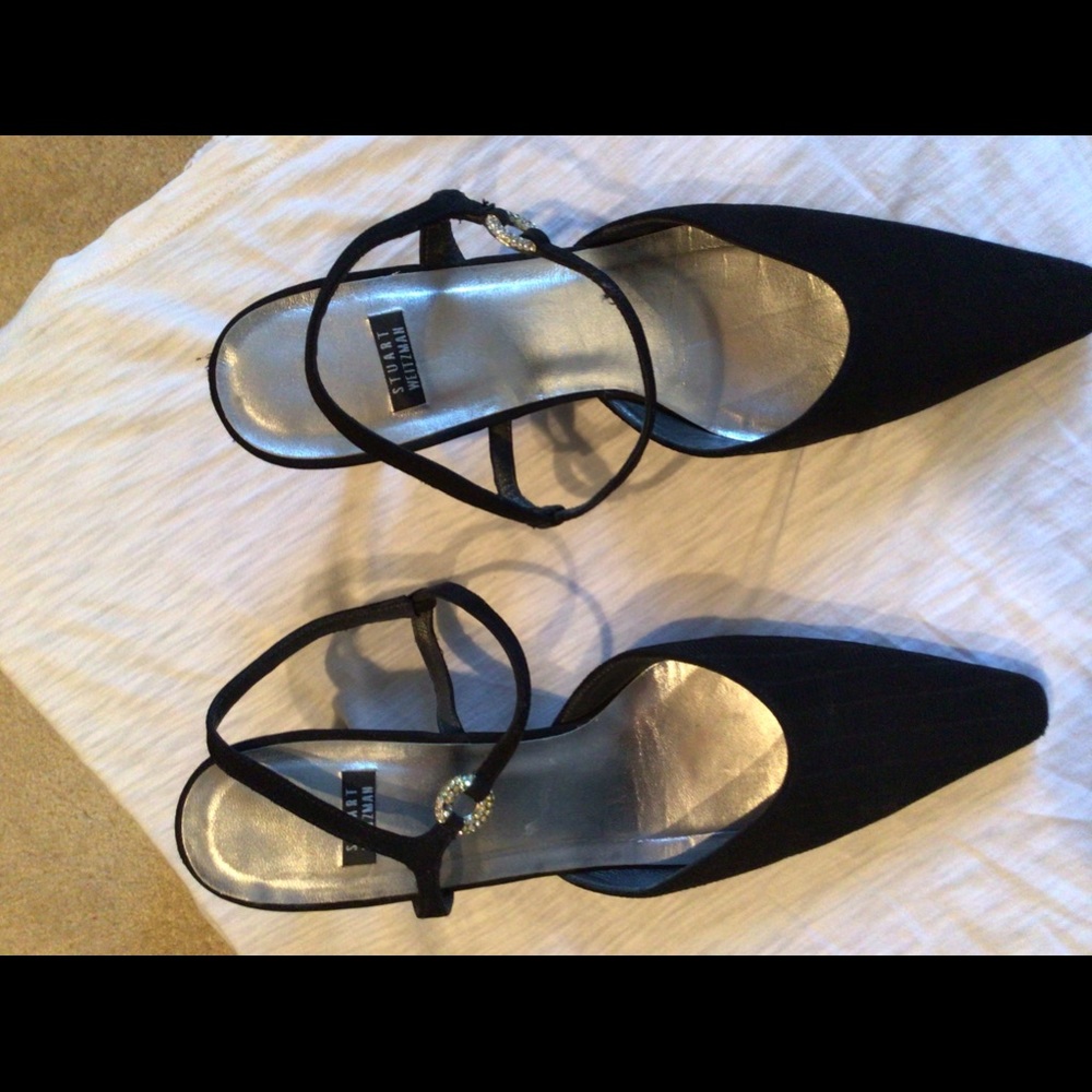 Stuart Weizman Black dressy slingback pumps